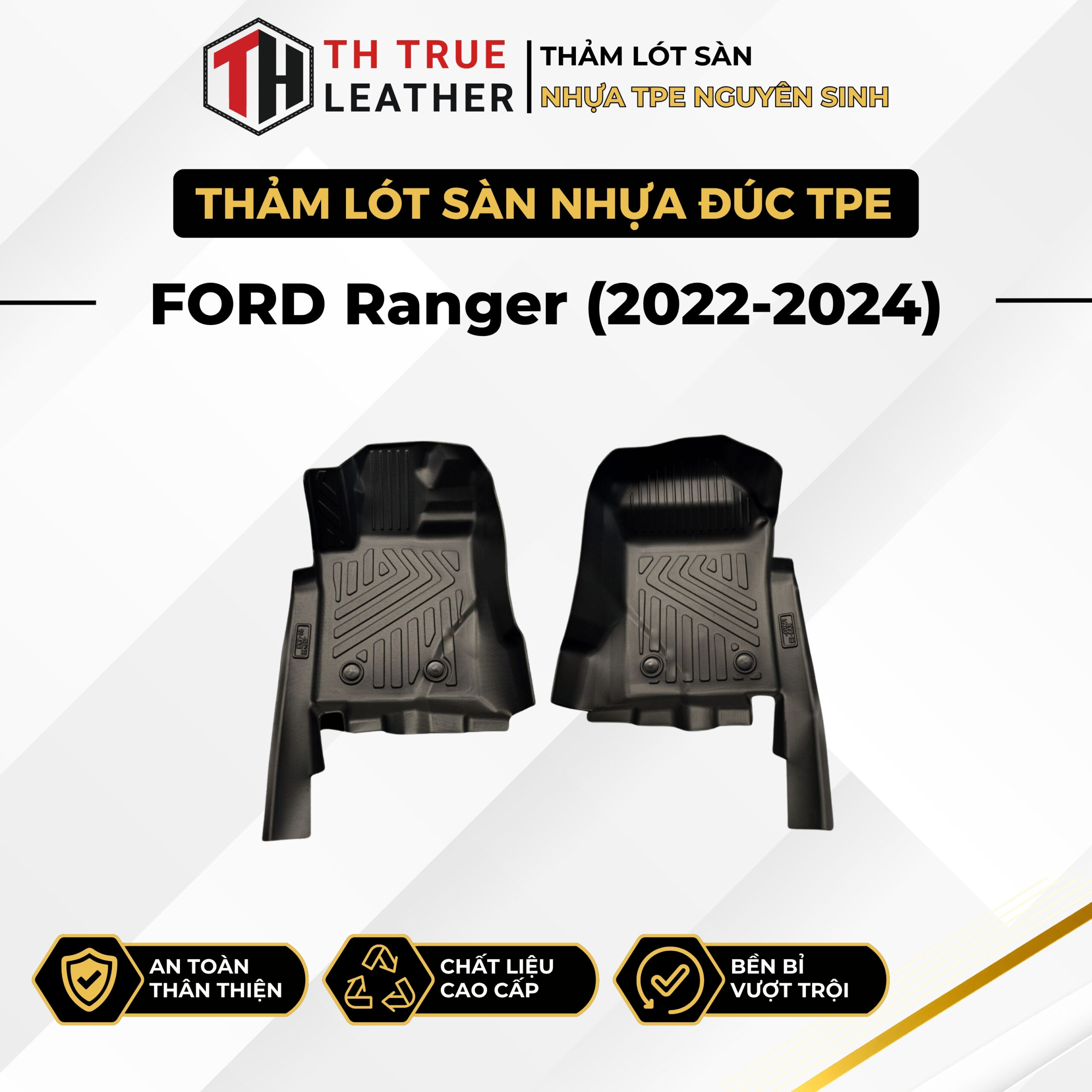 Thảm lót sàn ô tô TPE Ford Ranger 2023 – 2026