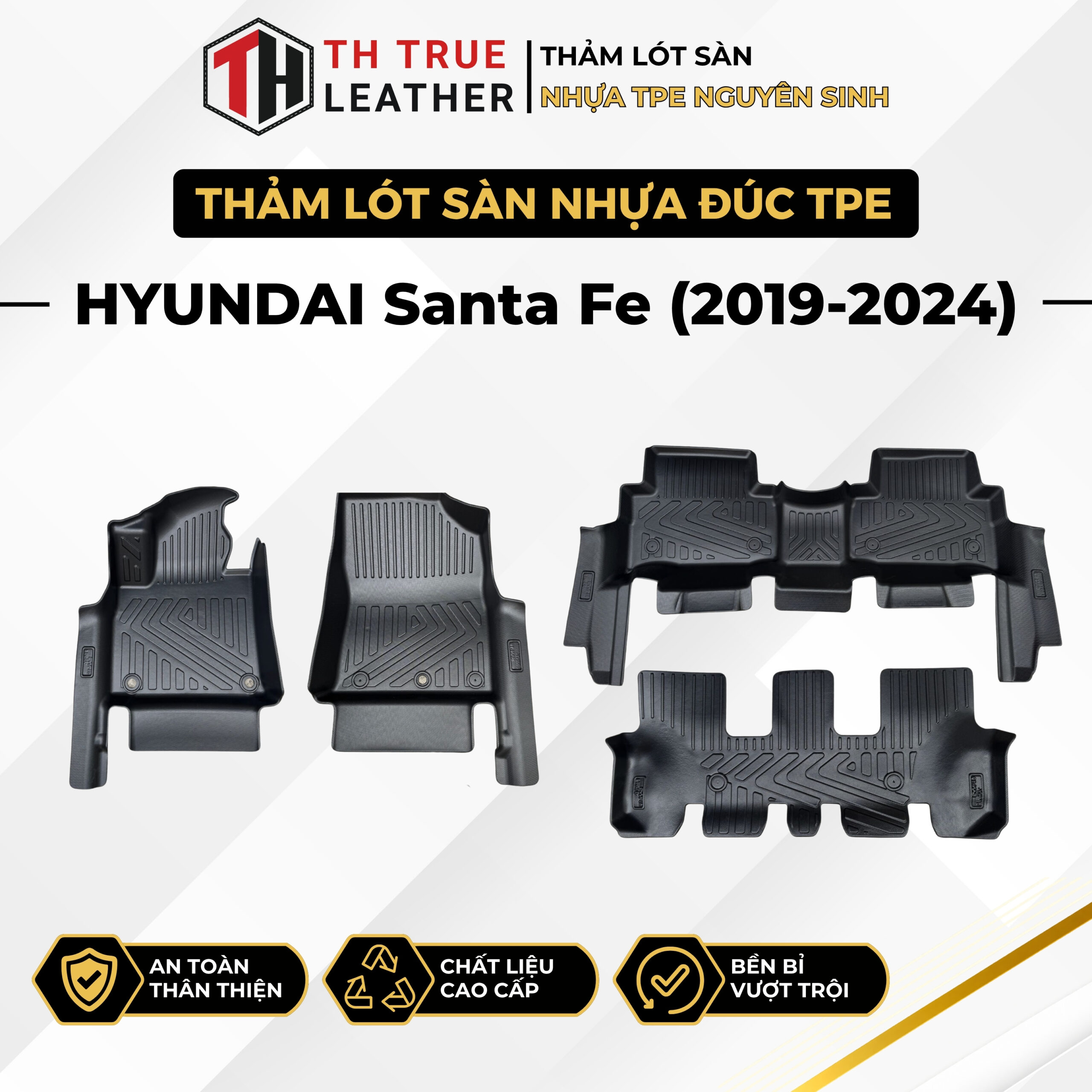 Thảm lót sàn ô tô TPE Hyundai Santafe 2019 – 2024 Form Cũ