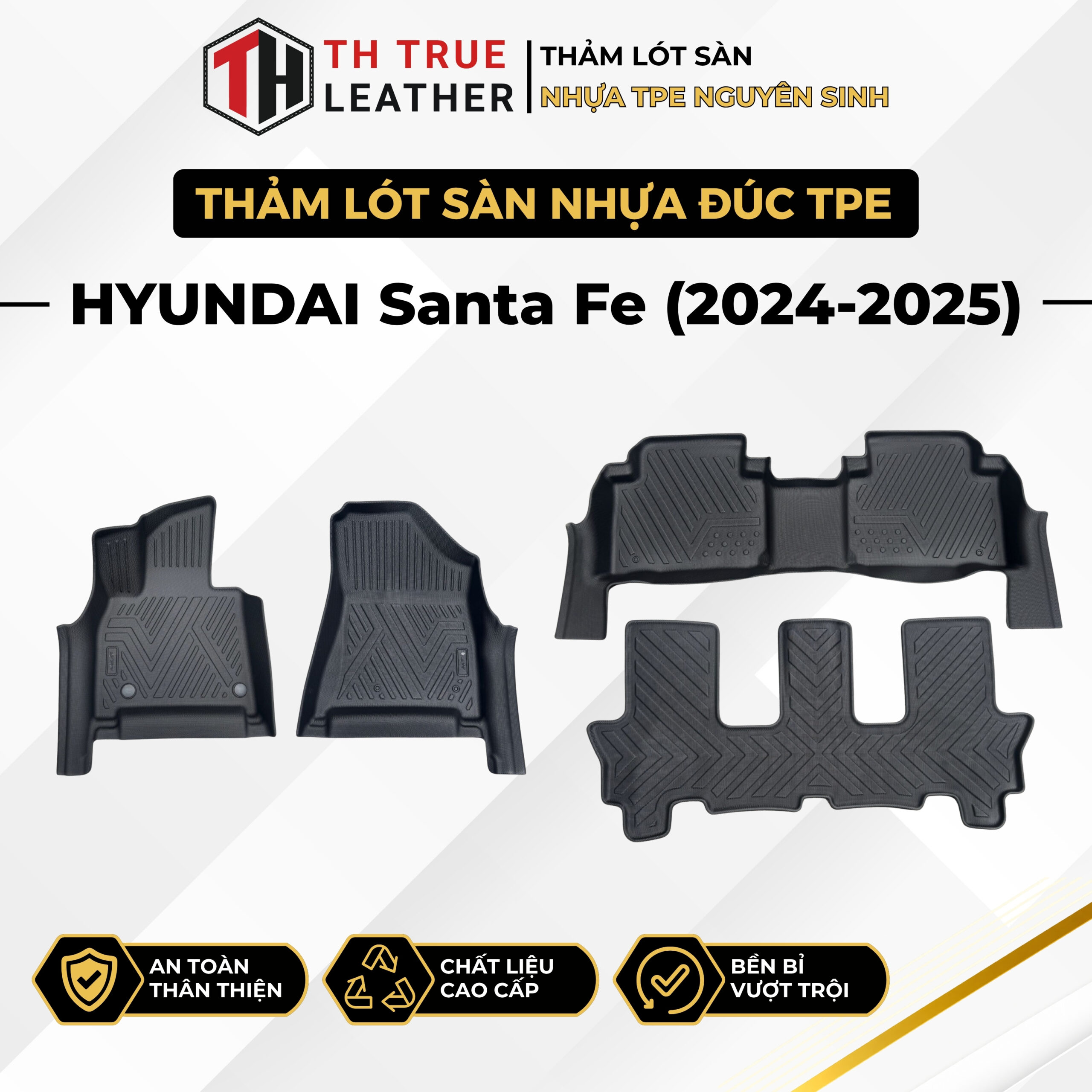 Thảm lót sàn ô tô TPE Hyundai Santafe 2024 Form mới – 2026