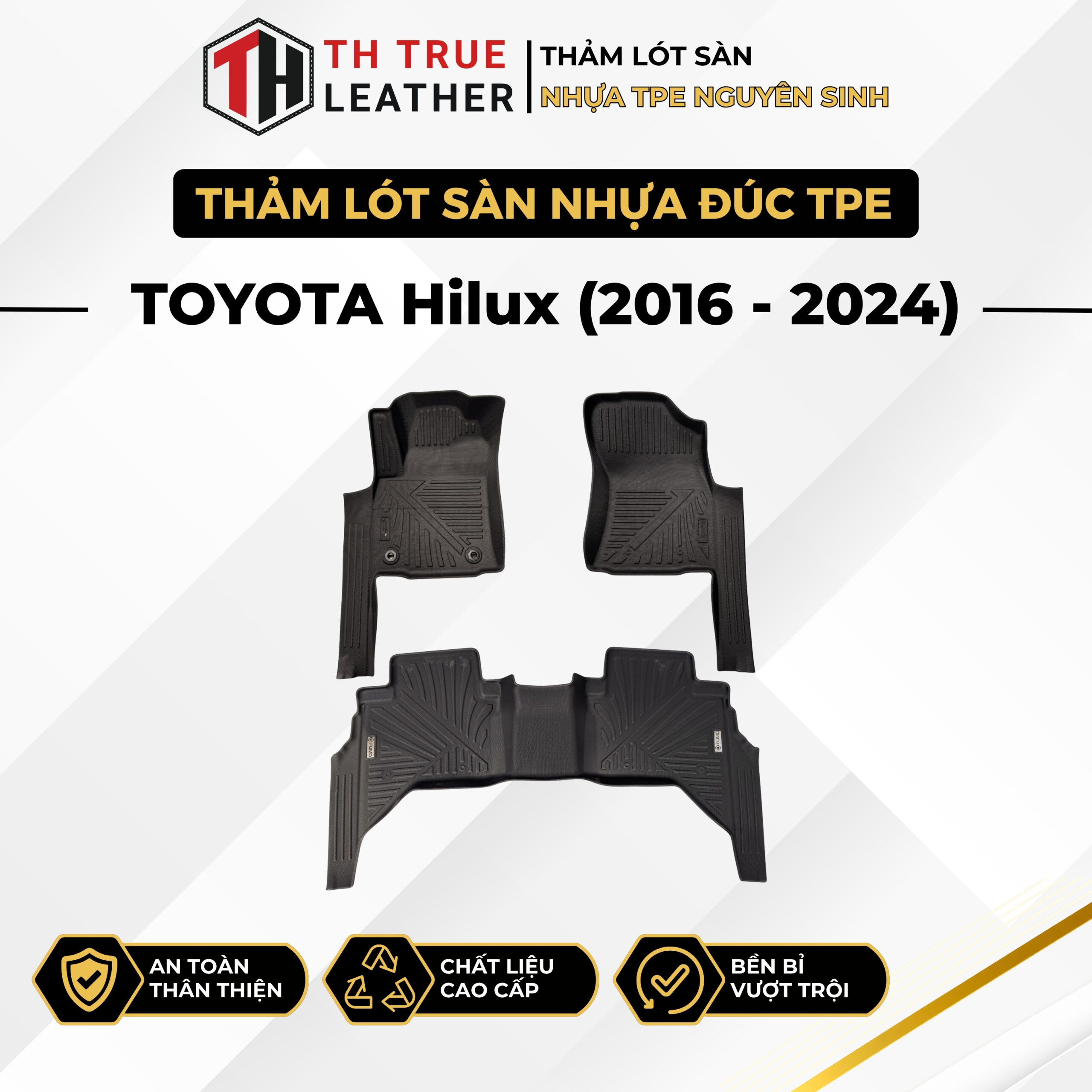 Thảm lót sàn ô tô TPE Toyota Hilux 2016 – 2025