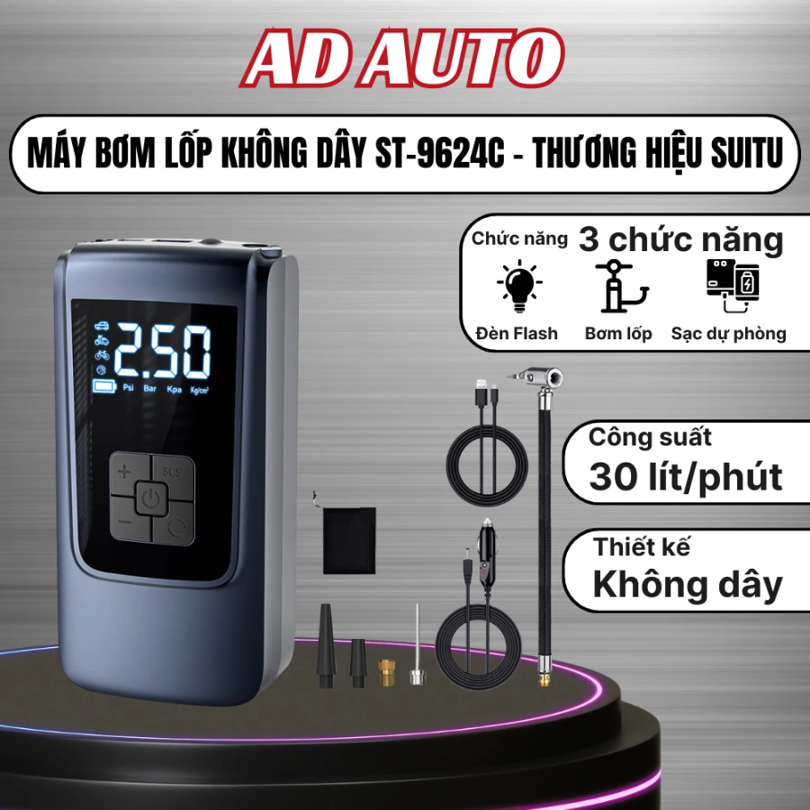Máy bơm lốp ô tô đa năng ST-9624C