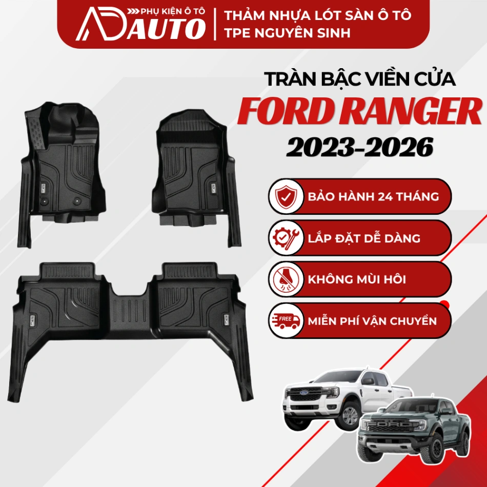 Thảm lót sàn ô tô TPE Ford Ranger 2023 – 2026