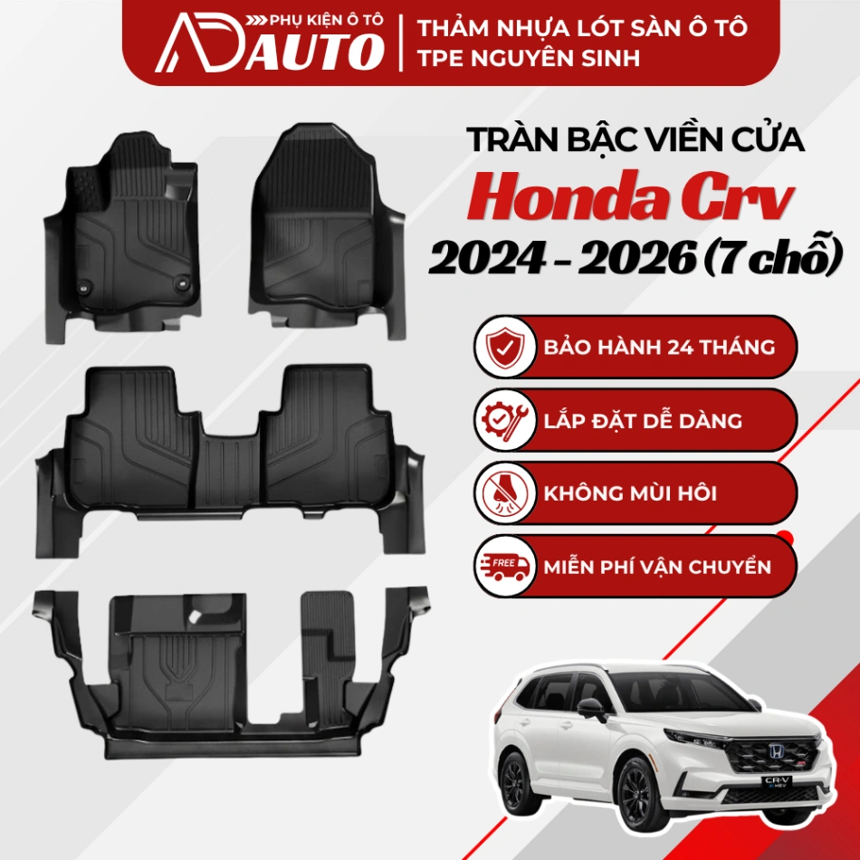Thảm lót sàn ô tô TPE Honda Crv 2024 – 2026 7 chỗ