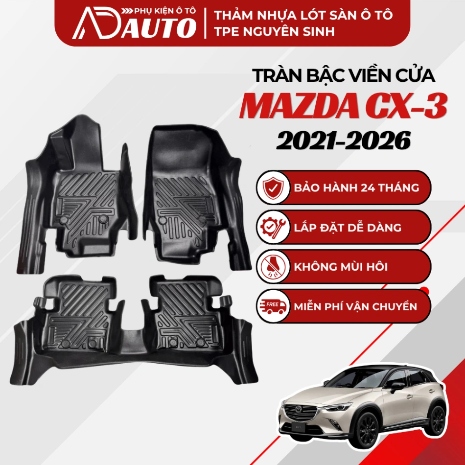 Thảm lót sàn ô tô TPE Mazda Cx – 3 2021-2026