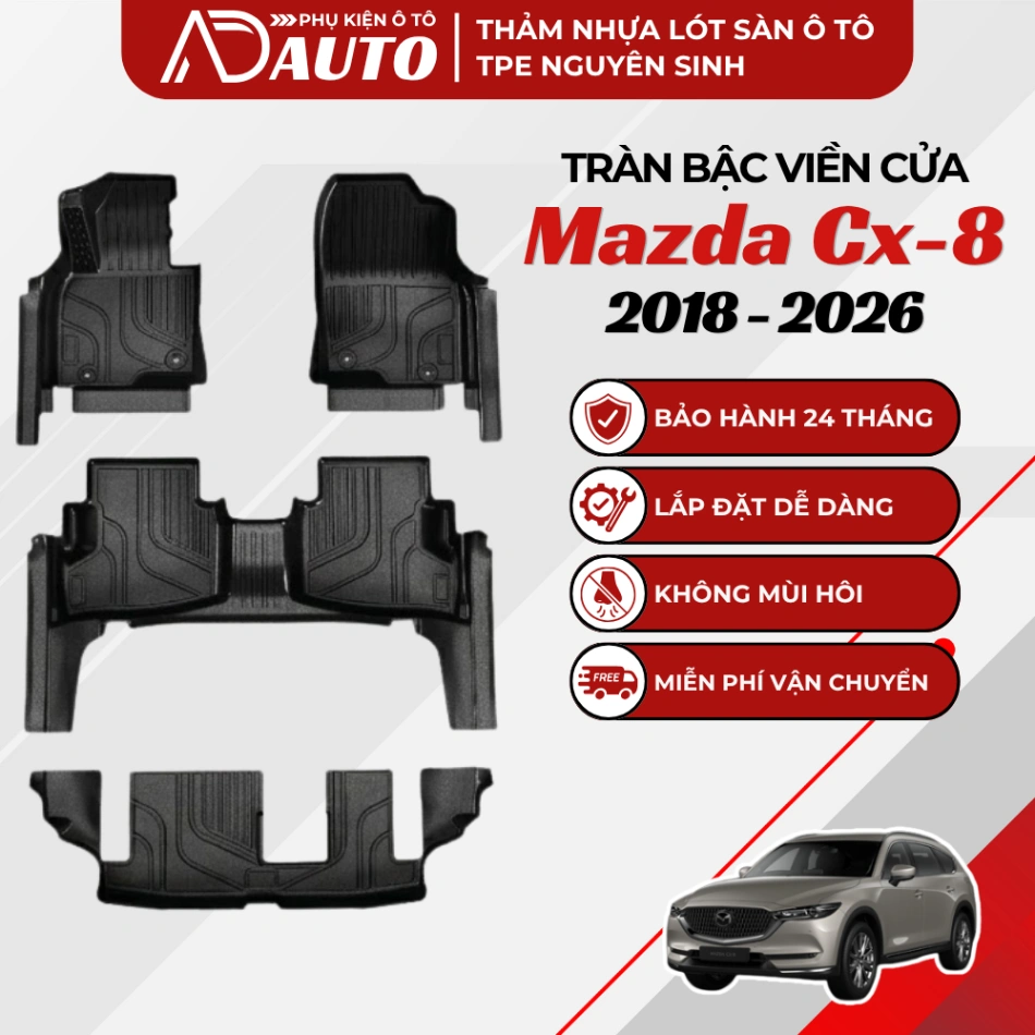Thảm lót sàn ô tô TPE Mazda CX8 2018-2026