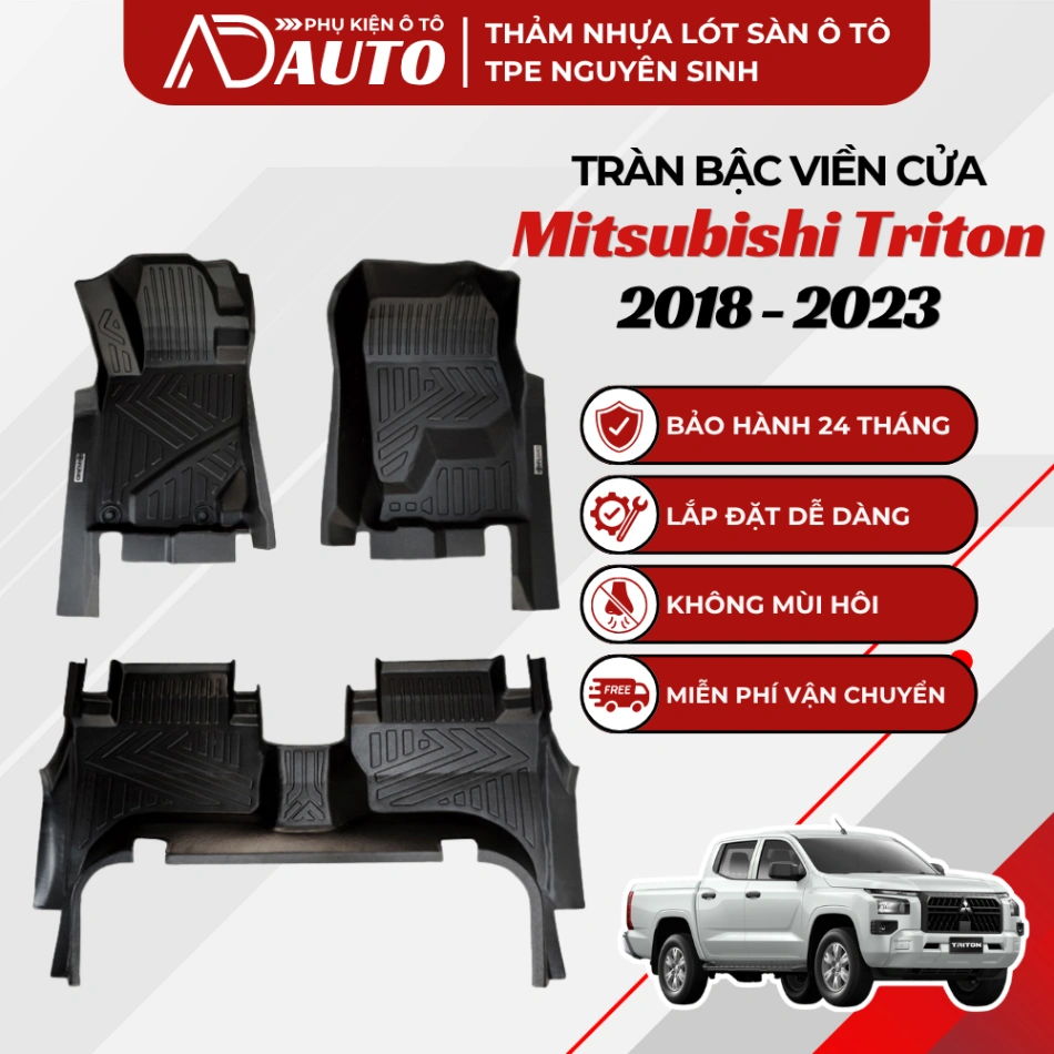 Thảm lót sàn ô tô TPE Mitsubishi Triton 2018 – 2023