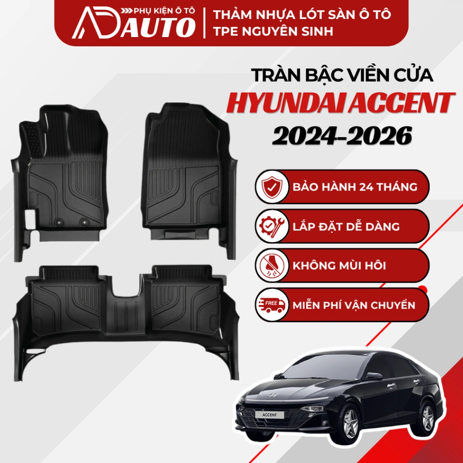 Thảm lót sàn ô tô TPE Hyundai Accent 2024 – 2026