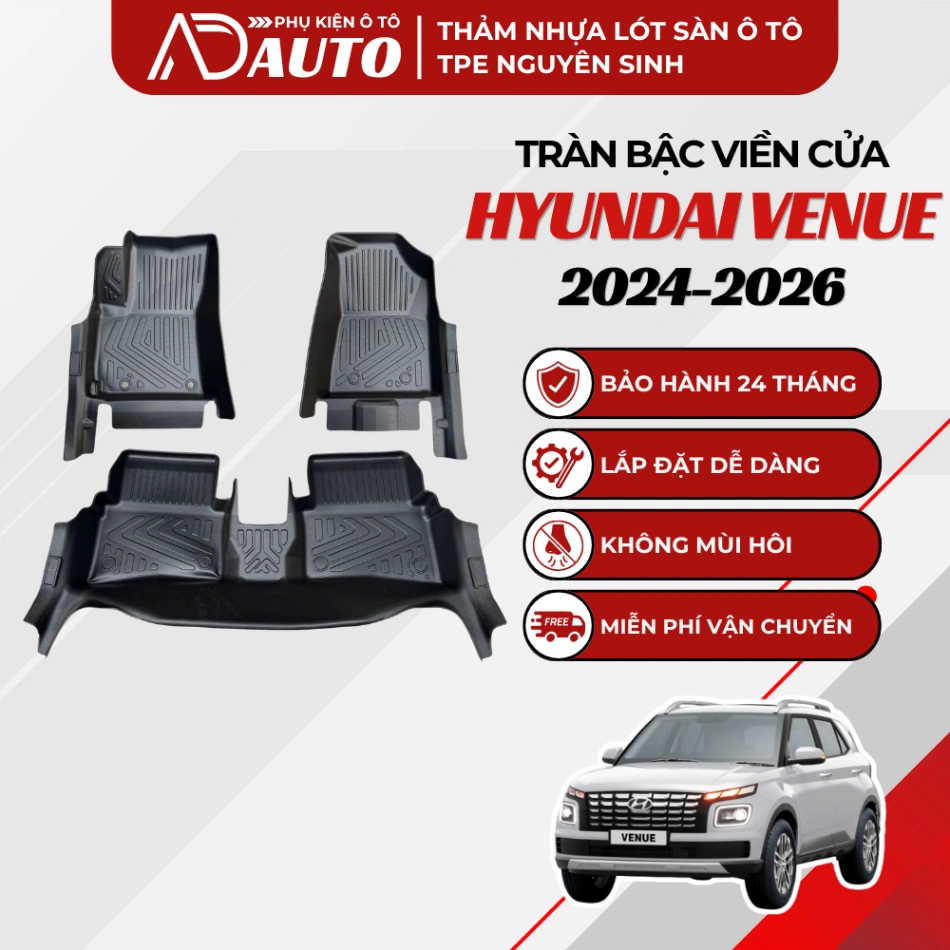 Thảm lót sàn ô tô TPE Hyundai Venue 2024 – 2026