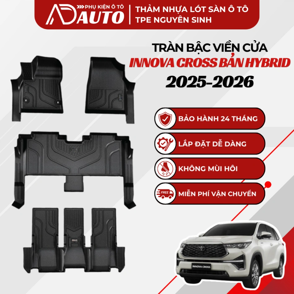 Thảm lót sàn ô tô TPE Toyota Innova Cross 2025-2026 bản Hybrid