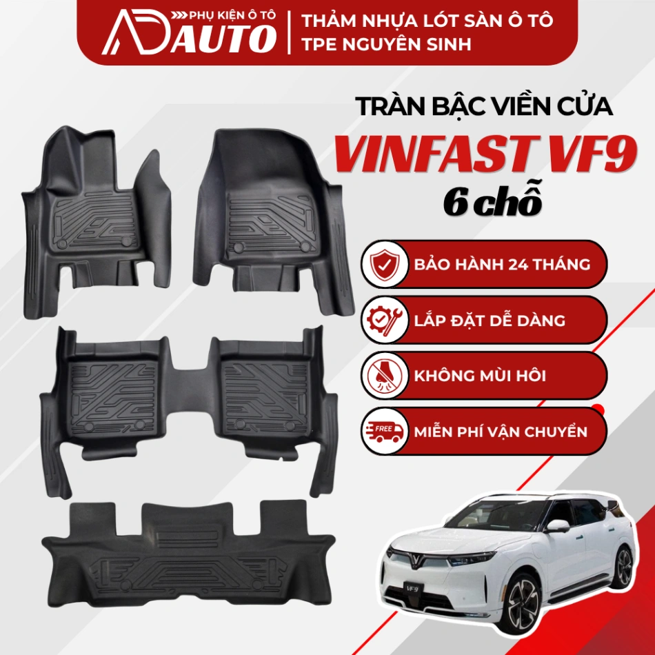Thảm lót sàn ô tô TPE Vinfast VF9 6 chỗ