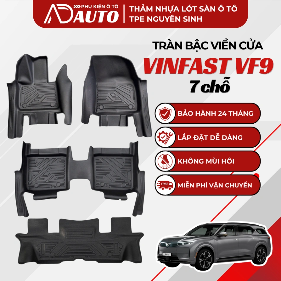Thảm lót sàn ô tô TPE Vinfast VF9 7 Chỗ